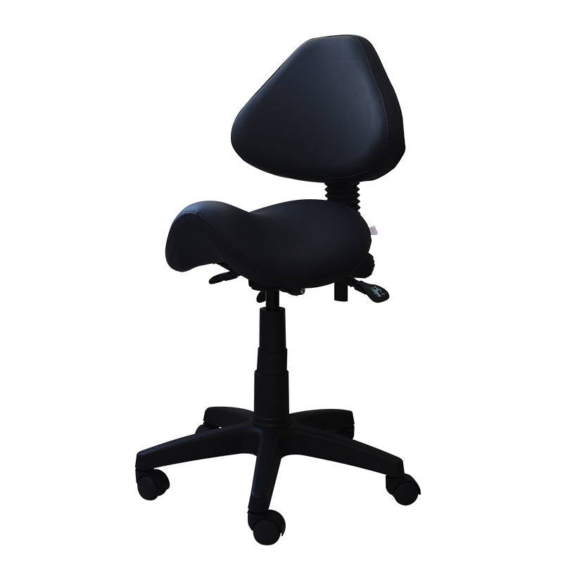 Saddle Shape Stool with Back Support and Tilt-able Seat