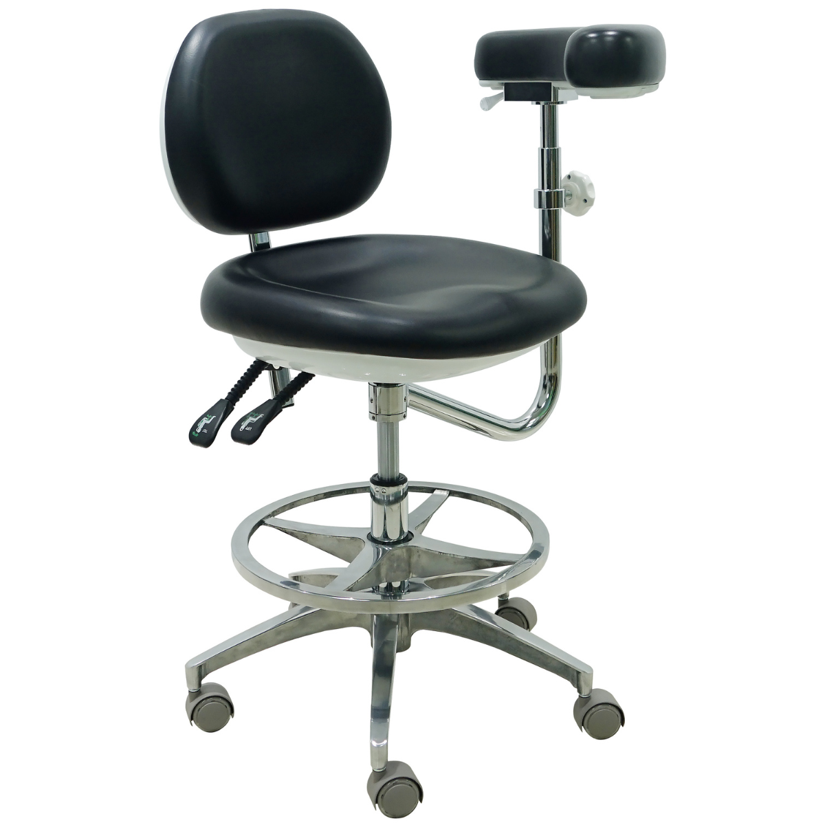 Sit Healthier Ergonomic Medical or Dental Operator Chair with Concave Backrest and Footrest